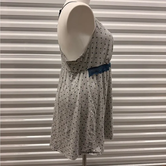 Cacique Gray Sleepwear with Blue Polka Dots - Picture 2 of 4